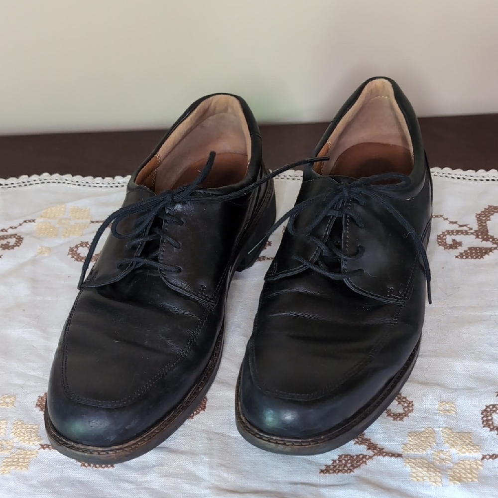 Sz 13 Ecco Men's Black Leather Oxfords
